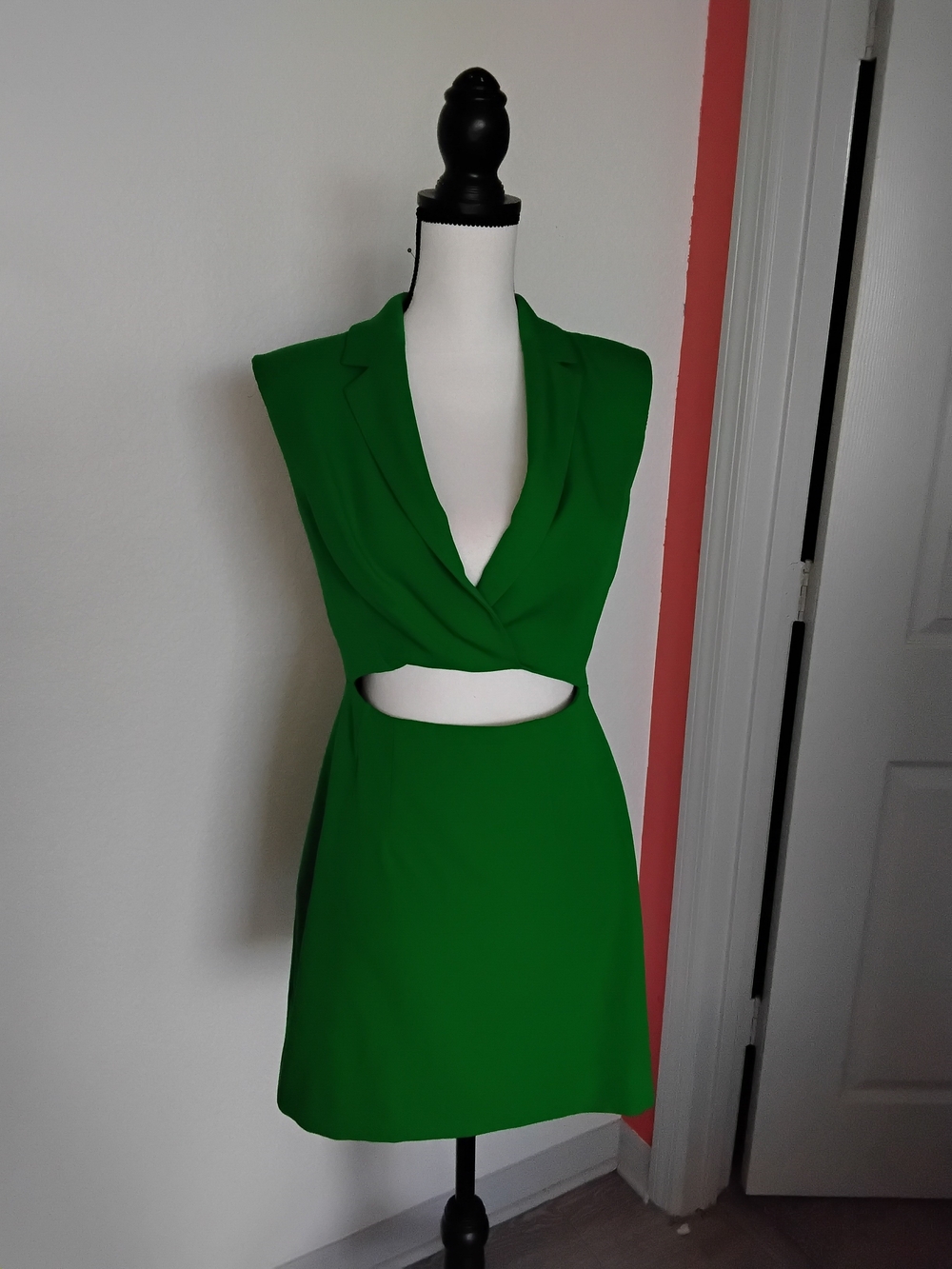 Zara Emerald Green Sleeveless Cutout Mini Dress